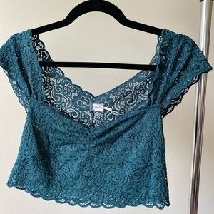 FREE PEOPLE LACE CROPPED BRA TOP